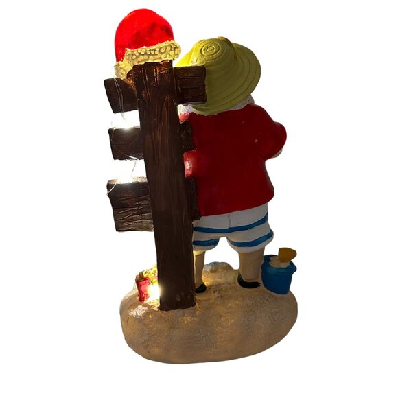 Santa at the Beach Light Up Christmas Decoration Shorts Flip Flops Accessories - Picture 15 of 16